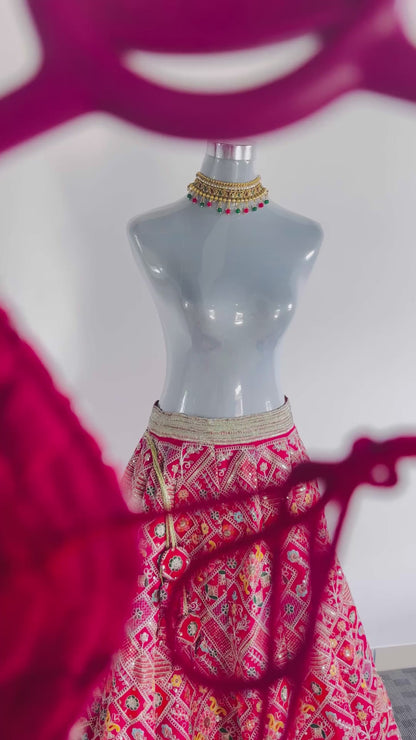 Regal Maroon Zari Embroidered Bridal Lehenga
